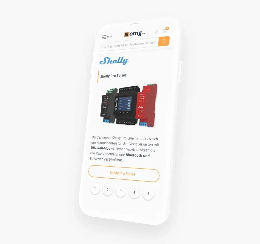 Mobiles Webdesign von OMG.de im Smartphone Mockup