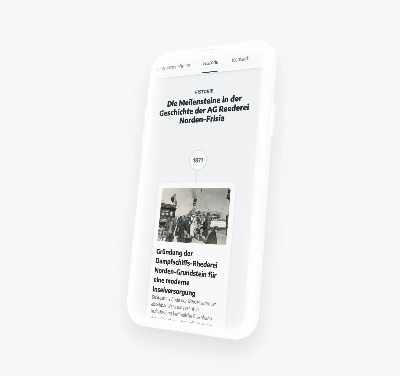Mobiles Webdesign von der Frisia AG im Smartphone Mockup